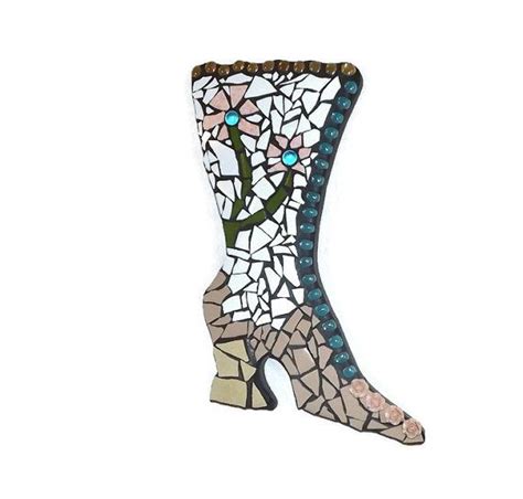 Victorian Boot Mosaic Wall Hanging Mosaic By Piecesofhomemosaics Flower Boots Victorian Boots