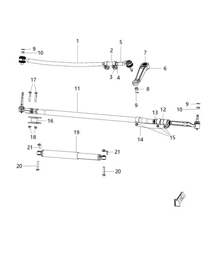 68328742AB Genuine Mopar Drag Link Steering