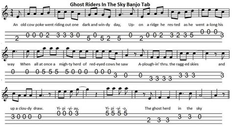 Ghost Riders In The Sky Tenor Banjo Tab Tenor Banjo Tabs