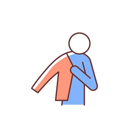 Dress Up Rgb Color Icon Person Putting On Jacket Man Getting Ready To