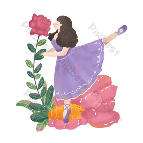 Ballerina Girl Cartoon Cute Drawing Character Illustration PNG Images ...