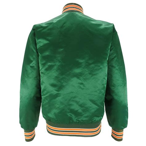 Satin Green Miami Hurricanes 80s Jacket - Jackets Masters