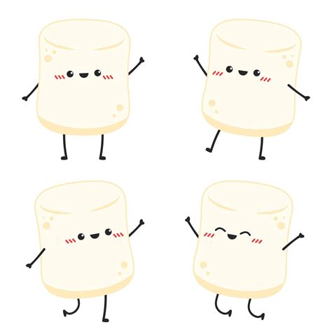 Marshmallow cartoon. marshmallow character design. Marshmallow vector ...