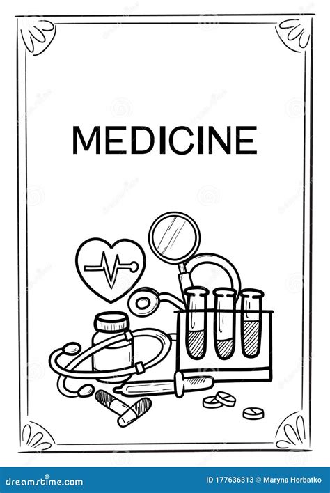 Healthcare And Medicine Vector Illustration Hand Drawn Doodle Drugs