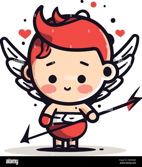 Cute cupid with wings and bow. Vector Illustration Stock Vector Image ...