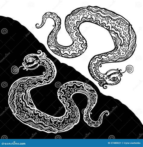 Two Snakes Stock Vector Illustration Of Monster Mystery 27480021