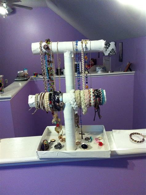 DIY Bracelet And Necklace Holder I Made Out Of Paper Towel Rolls