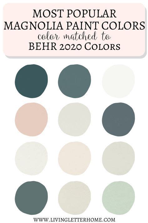 Behr Paint Colors Matched To Magnolia Magnolia Paint Colors Paint