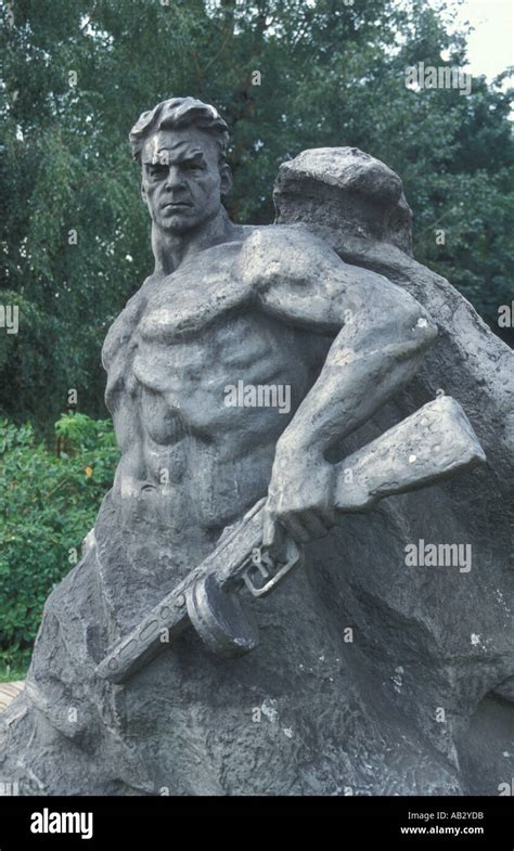 Soviet Era Sculpture Of Partisan In The Sculptures Park In Moscow