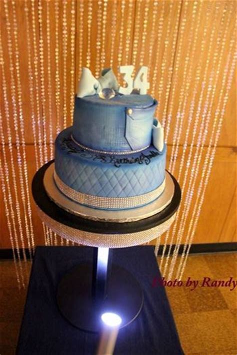 Denim And Diamond Birthday Cake With Bling Backdrop Diamonds And