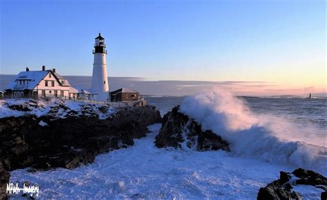 Portland Head Lighthouse Snow Scene