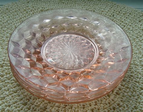 Antique Pink Fostoria Glass Desertsalad Dishes