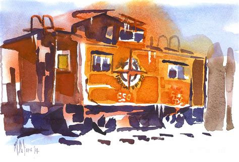 Caboose In Snow And Ice Painting By Kip Devore Fine Art America