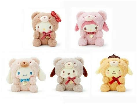 Sanrio Character Cutie Latte Bear Plush Doll My Melody Pompompurin