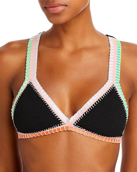 Female Platinum Inspired By Solange Ferrarini Crochet Trim Bikini Top