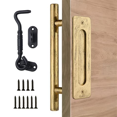 Buy 12 Inch Barn Door Handle Retro Gold Handmade Rustic Sliding Barn