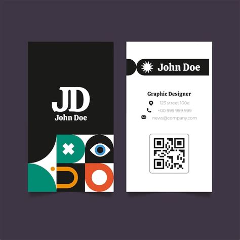 Tarjeta De Visita Vertical De Diseñador Gráfico Vector Gratis