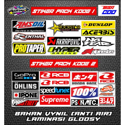 Jual Stiker Pack Sponsor Racing Grosir Murah Anti Air Stiker Variasi