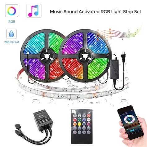 Lampu Strip LED Musik RGB DC12V 5050 2835 Tahan Air Fleksibel Pita