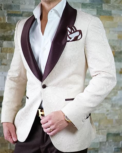 S By Sebastian Ivory And Brown Paisley Dinner Jacket Dinner Jacket