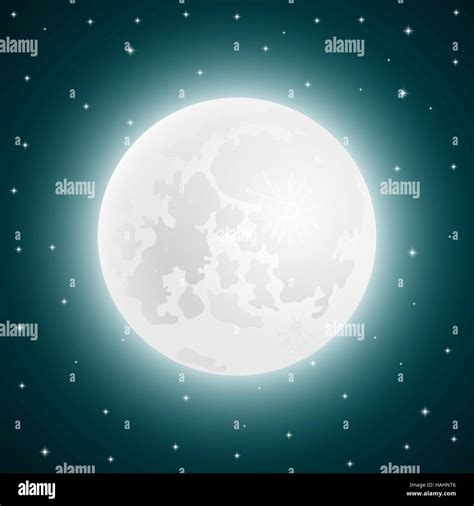 Moon With Shining Stars Vector Sky Stock Vector Image And Art Alamy