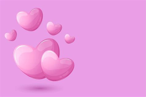 Premium Vector Pink Valentine S Day Background With Voluminous Hearts