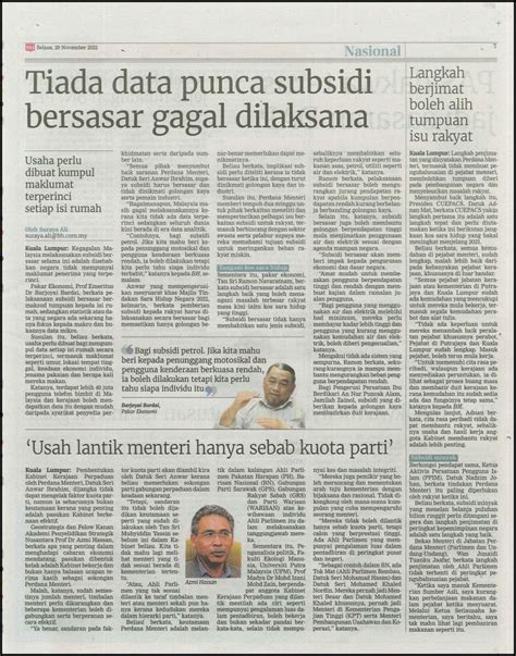 Langkah Berjimat Boleh Alih Tumpuan Isu Rakyat Berita Harian