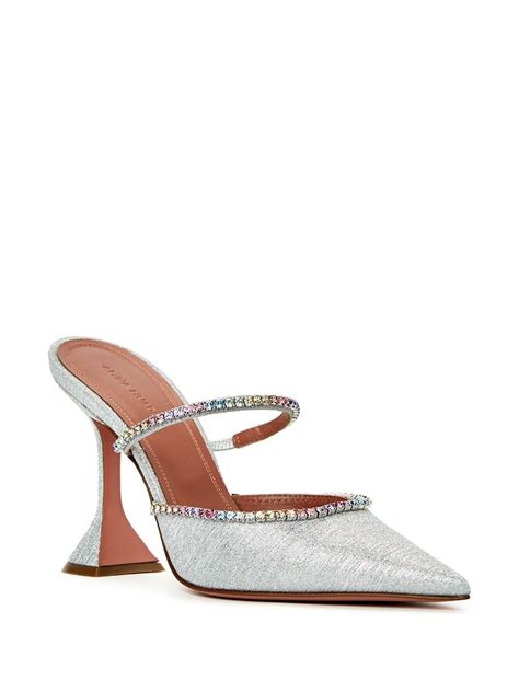 Amina Muaddi Gilda Crystal Embellished Mules Farfetch