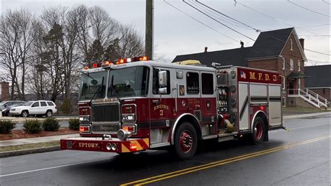 Meriden Fire Department Engine 3 Responding Big Time With Major Q2b And Horns Powercall Youtube