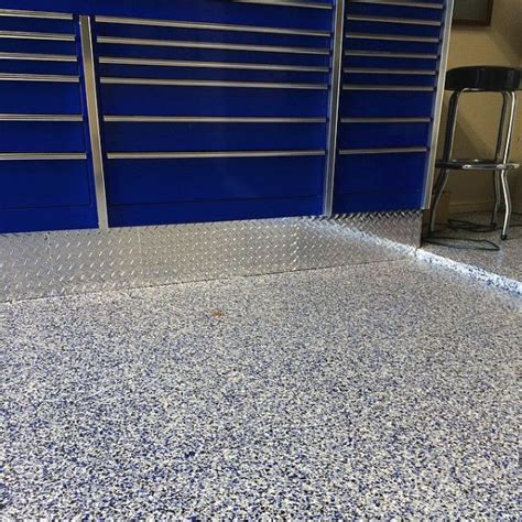 Garage Flooring Ideas With Blue And White Flakes Epoxy Flooring Texture Brick Flooring Bamboo