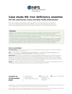 Fillable Online Nps Org Case Study Iron Deficiency Anaemia Nps