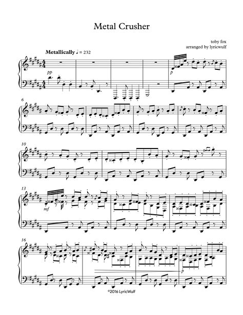 Metal Crusher Undertale Sheet Music Sheethost