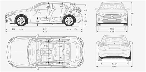 Mercedes Benz A Class 2018 Blueprint Download Free Blueprint For 3d Modeling