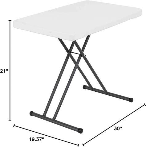 Lifetime Adjustable Folding Laptop Table Tv Tray Inch White