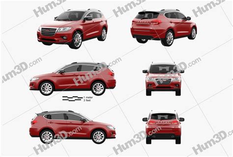 Great Wall Haval H2 2017 Blueprint Template 3dmodels