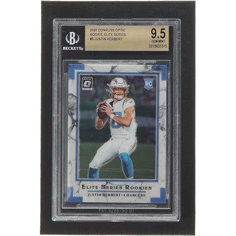 Justin Herbert 2020 Donruss Optic Rookie Elite Series 3 RC BGS 9 5