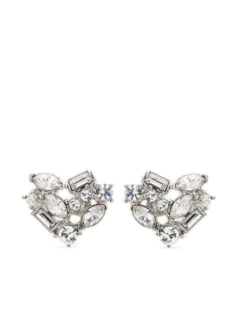 Oscar De La Renta Crystal Embellished Earrings Farfetch