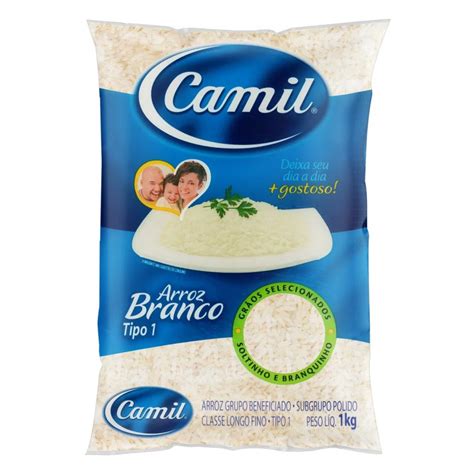 Arroz Camil Branco Tradicional Pacote 1kg