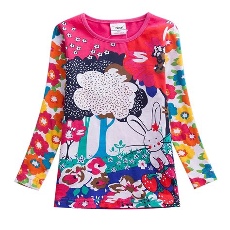 Girls T shirt Children t Shirts Kids Flower t shirt Girls Long Sleeve Tops Girls T Shirt Child ...