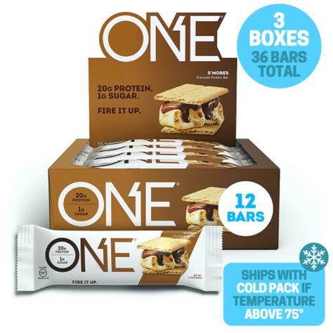 One Protein Bars Smores 20g Protein 212 Ounce Pack Of 3 36 Bars