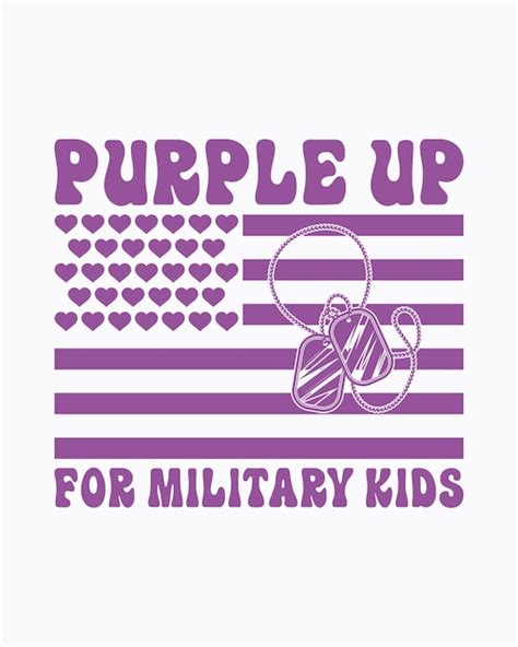 Premium Vector Purple Up For Military Kids Military Child Typography