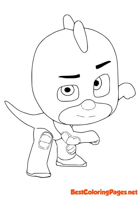 Gekko Pj Masks Coloring Page Free Printable Coloring Pages