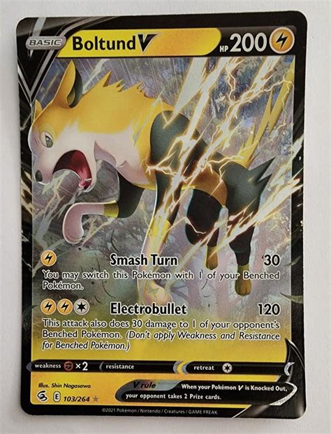 Pokemon Fusion Strike Boltund V Full Art VMAX And V Hobbies Toys