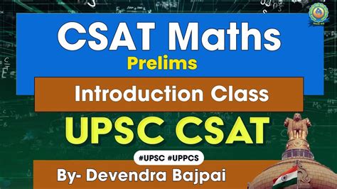 Maths Introduction For Upsc State Pcs Csat 2024 Classes Youtube