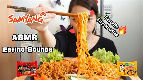 ASMR Samyang Nuclear Cheese Soft Slurping Fire Noodles Eating