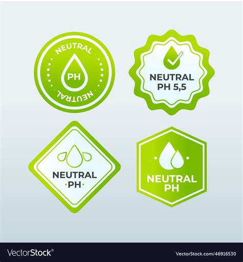 Gradient neutral ph labels Royalty Free Vector Image