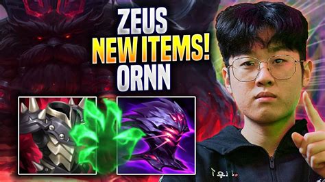 Zeus Tries Ornn With New Items T1 Zeus Plays Ornn Top Vs Aatrox