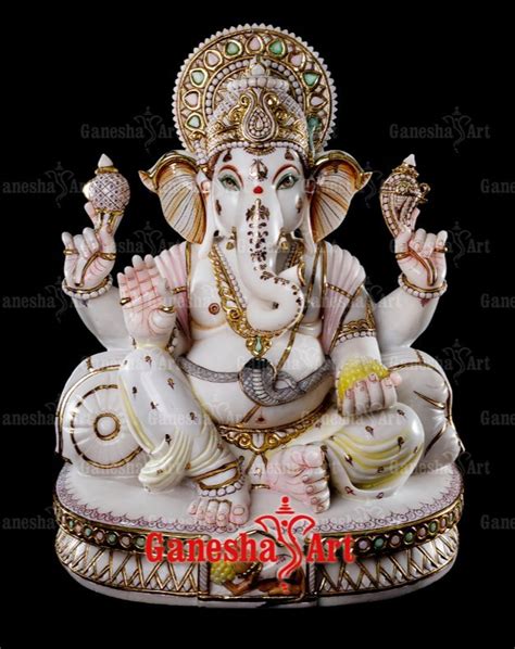 Ahmedabad White Marble Ganesha Statue Gn Size Feet To Feet