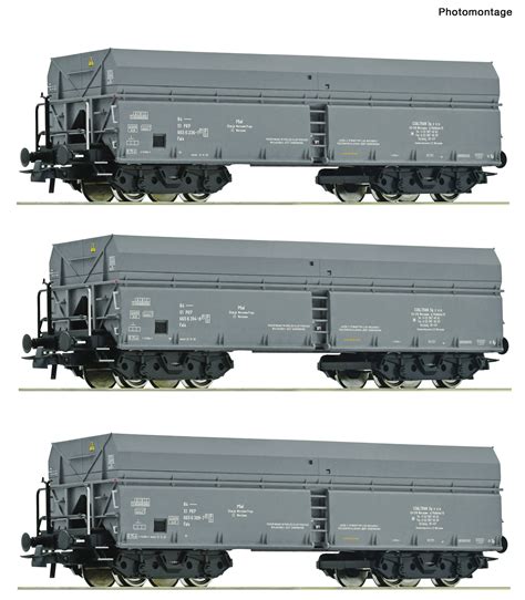 Modellbahn Scheierlein Roco 76008 3 Tlg Set Selbstentladewagen PKP