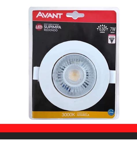 Kit 10 Spot Led Emb Redondo 7w 3000k Bivolt Branco Quente GRAND COMMERCE